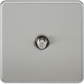 Knightsbridge Screwless 1G SAT TV Outlet (Non-Isolated) - Brushed Chrome SF0150BC