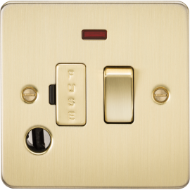 knightsbridge-fp6300fbb-13-a-flat-plate-switched-fused-spur-unit-with-neon-and-flex-outlet-brushed-brass