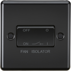 Knightsbridge 10AX Fan Isolator Switch - Matt Black CL11MBB