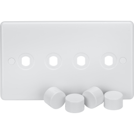 Knightsbridge 4G Dimmer Plate with Matching Dimmer Caps CU4DIM