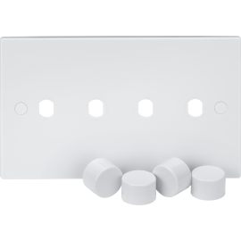 Knightsbridge 4G Dimmer Plate with Matching Dimmer Caps SN4DIM