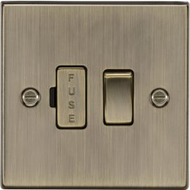 Knightsbridge CS63AB 13A Switched Fused Spur Unit-Square Edge Antique Brass