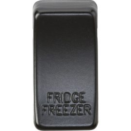 Knightsbridge Switch cover "marked FRIDGE FREEZER" - matt black GDFRIDMB
