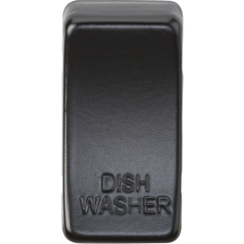 Knightsbridge Switch cover "marked DISHWASHER" - matt black GDDISHMB
