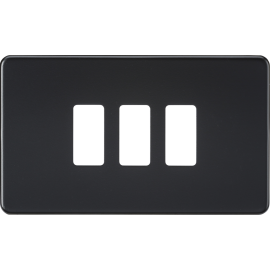 Knightsbridge Screwless 3G grid faceplate - matt black GDSF003MB