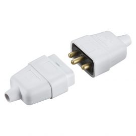 10A 3 PIN CABLE CONNECTOR WHITE