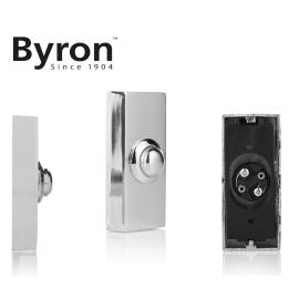 Byron Wired Bell Push Surface Mounted  Chrome 2204BC