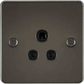 Knightsbridge 5A Unswitched Socket - Gunmetal with Black Insert FP5AGM