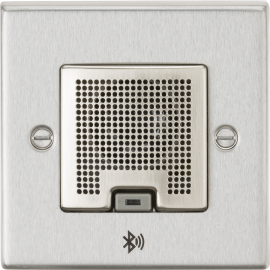 Knightsbridge CSBLUEBC RMS Bluetooth Speaker Outlet, Brushed Chrome, 3 W