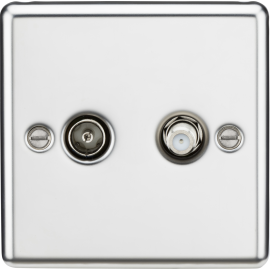 Knightsbridge TV & SAT TV Outlet (isolated) - Polished Chrome CL014PC