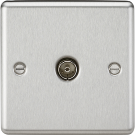 Knightsbridge TV Outlet (non-isolated) - Brushed Chrome CL010BC