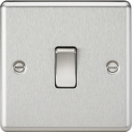 Knightsbridge CL12BC 10A 1G Intermediate Switch-Rounded Edge Brushed Chrome