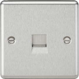 Knightsbridge Telephone Extension Outlet - Brushed Chrome CL74BC