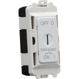 10A Fan Isolator Key Switch Module - Matt white GDM021MW