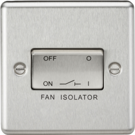 Knightsbridge 10AX Fan Isolator Switch - Brushed Chrome CL11BC