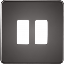 Screwless 2G grid faceplate - black nickel GDSF002BN