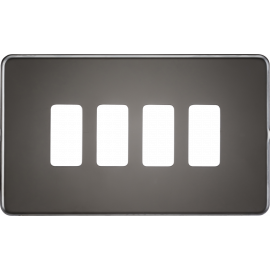 Screwless 4G grid faceplate - black nickel