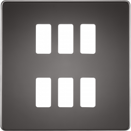 Screwless 6G grid faceplate - black nickel GDSF006BN