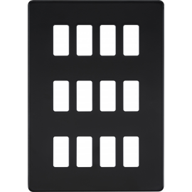 Screwless 12G grid faceplate - matt black GDSF012MB