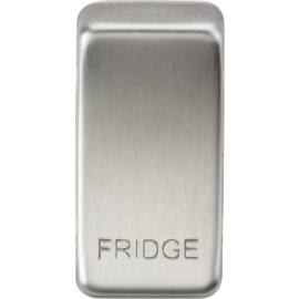 Knightsbridge Switch cover "marked FRIDGE" - brushed chrome GDFRIDGEBC