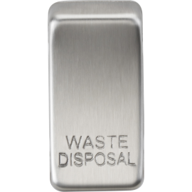 Knightsbridge Switch cover "marked WASTE DISPOSAL" - brushed chrome GDWASTEBC 