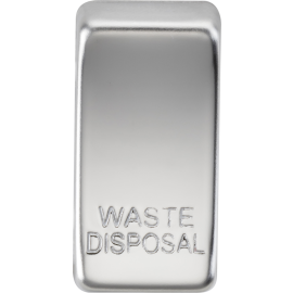 Knightsbridge Switch cover "marked WASTE DISPOSAL" - polished chrome GDWASTEPC