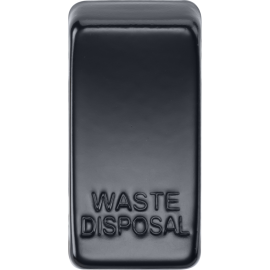 Knightsbridge Switch cover "marked WASTE DISPOSAL" - matt black GDWASTEMB