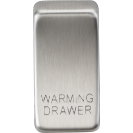 Knightsbridge Switch cover "marked WARMING DRAWER" - brushed chrome GDWARMBC 
