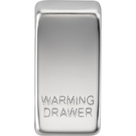 Knightsbridge Switch cover "marked WARMING DRAWER" - polished chrome GDWARMPC
