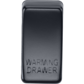 Knightsbridge Switch cover "marked WARMING DRAWER" - matt black GDWARMMB