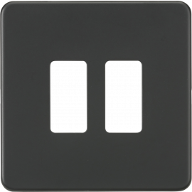 Screwless 2G grid faceplate - anthracite GDSF002AT
