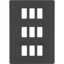 Screwless 9G grid faceplate - anthracite GDSF009AT