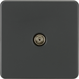 Knightsbridge Screwless 1G TV Outlet (Non-Isolated)  Anthracite SF0100AT