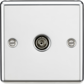 Knightsbridge TV Outlet (non-isolated) - Polished Chrome CL010PC