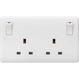 Knightsbridge 13A 2G DP Switched Socket with Twin Earths and Outboard Rockers CU9001