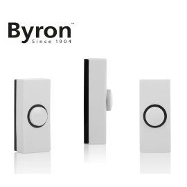 White Door Bell Push Button Wired Byron 7910