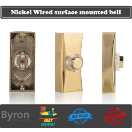Byron wired bell push surface mounted bell Brass Finish 7960B