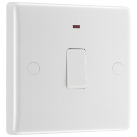 BG 20A DP Switch with Neon and Flex Outlet White 833-01