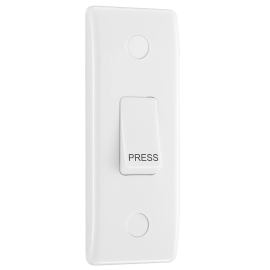 BG 10A 1 Gang White Moulded Retractive switch 849-01