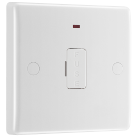 BG 13A DP Unswitched Fused Spur with Neon and Flex Outlet White 857-01