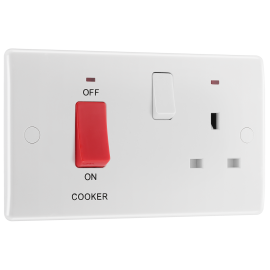 BG 870 45A DP Cooker Control Unit Socket Neon White 870-01