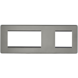 Knightsbridge Screwless 6G Modular Faceplate (2G + 4G) Black Nickel SF6GBN