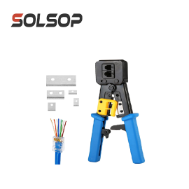 RJ45 Crimping Tool for RJ45/RJ12 Regular and End-Pass-Through connectors