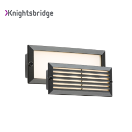 Knightsbridge 5W White LED Recessed Brick Light Black Fascia - BLED5BW