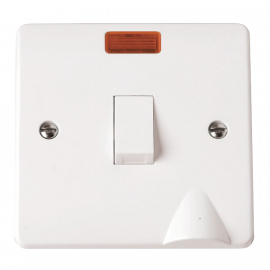 Scolmore 1-GANG 2-POLE 20A SWITCH WITH F/OUTLET-CMA023