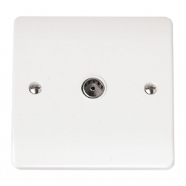 Click Scolmore MODE Single Coaxial Socket Outlet CMA065 White Non-Isolated