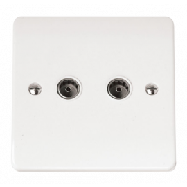 Click Mode Coaxial Socket Double Outlet CMA066 White Scolmore Mode UK