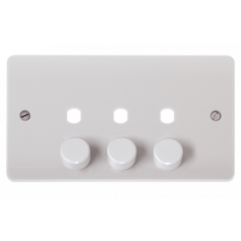Scolmore MODE 3 GANG DOUBLE DIMMER PLATE & KNOBS-CMA147PL