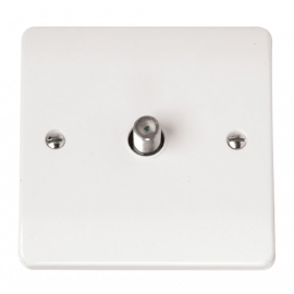 Click Mode 1 Gang Satellite Outlet Scolmore White CMA156 Satellite Outlet Plate