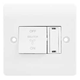 Scolmore 10A 3 Pole Fan Isolation Plate Switch With 3A Fuse CMA3020